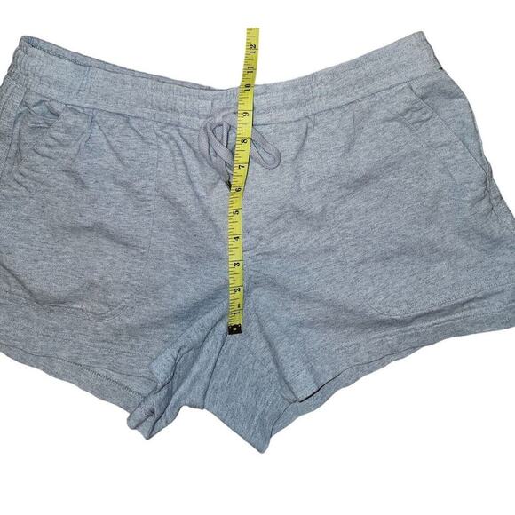 Athleta Women's Balloon Heathered Grey Drawstring Cotton Sweat Shorts Size 14 - Picture 4 of 5